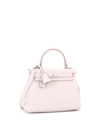 Kelly 25 Handbag Light Togo with Palladium Hardware