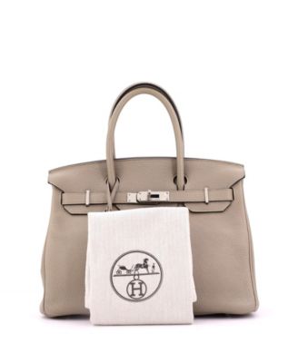 Birkin 30 Handbag Grey Togo with Palladium Hardware