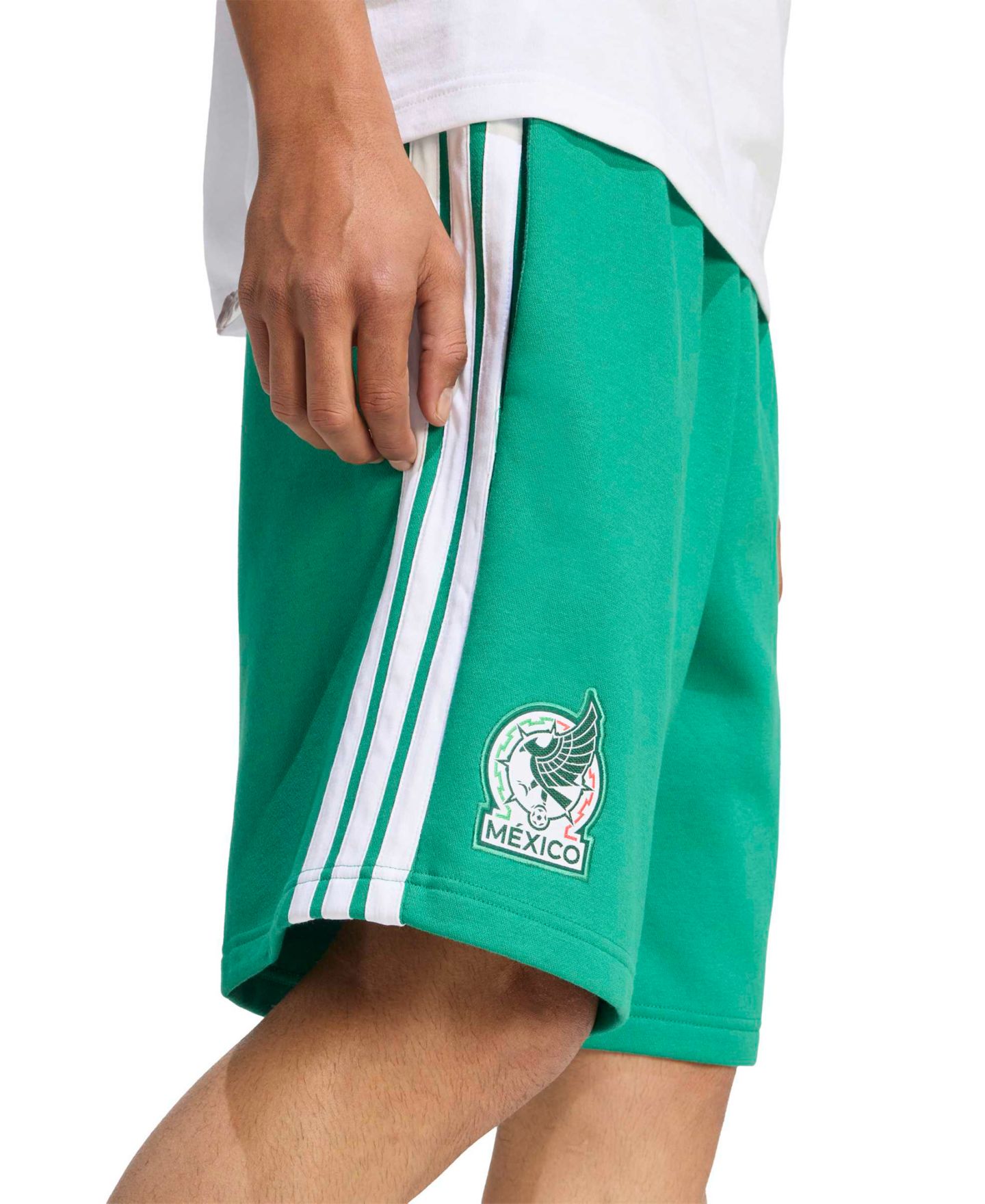 Мужские шорты adidas Mexico DNA Fleece Regular-Fit, цвет: Зелёный — фото 3