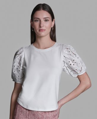 Women's Crewneck Puff-Sleeve T-Shirt