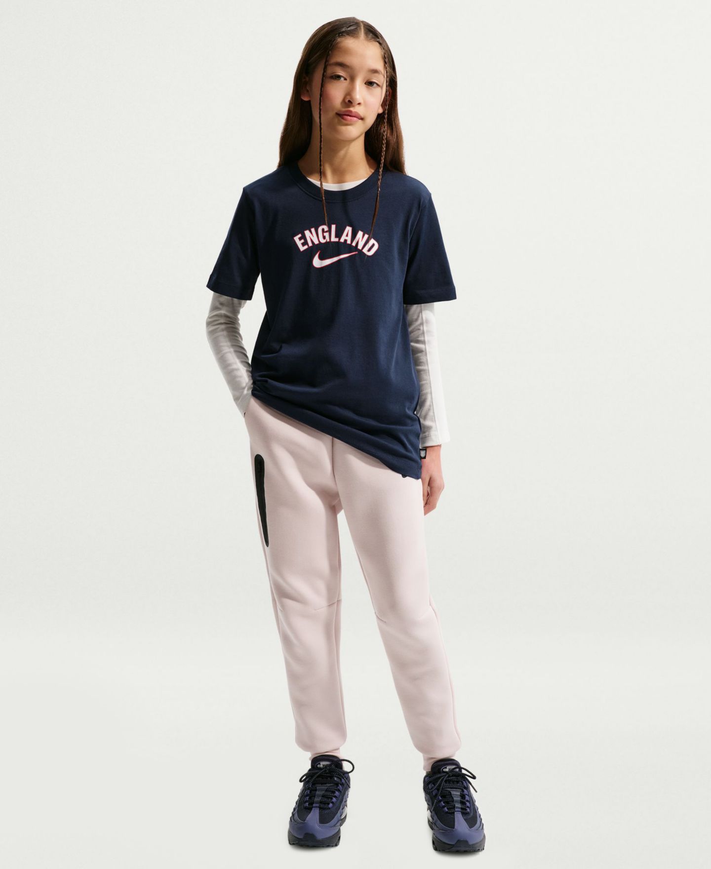Детская футболка Nike England Wordmark Soccer, цвет: Обсидиановый — фото 1