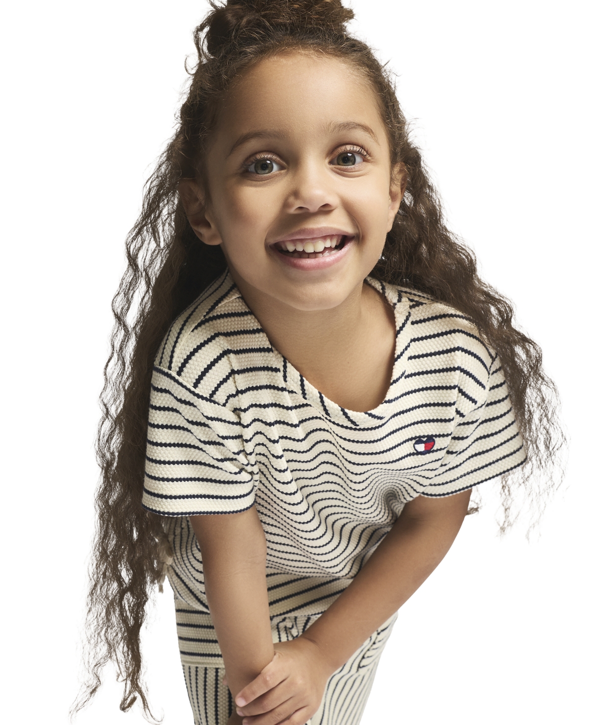 Tommy Hilfiger Girls' 4-6x Round Neck Top and Wide Leg Pants, 2-Peice Set