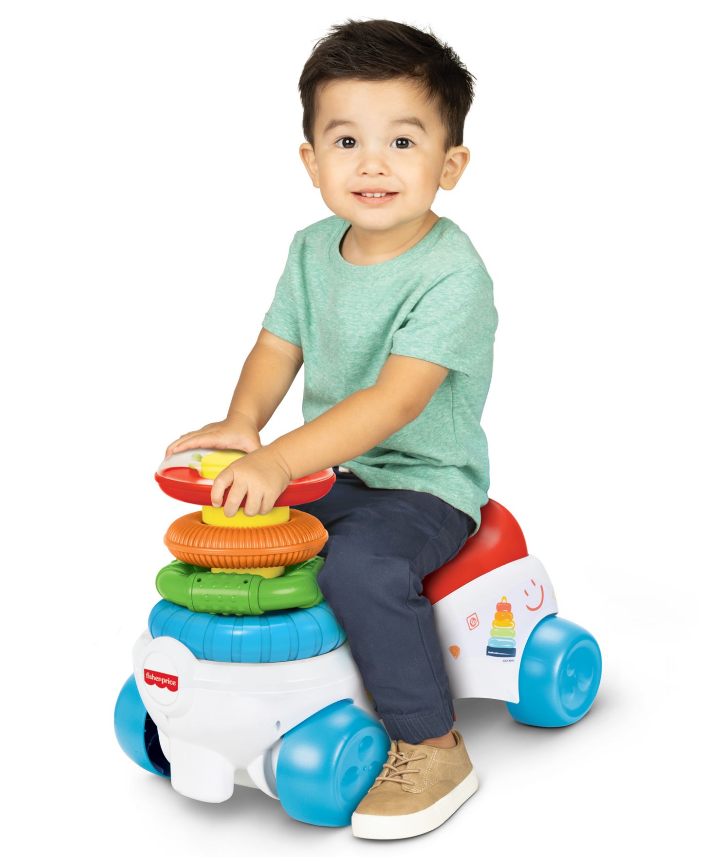 Детская игрушка Fisher Price Fisher-Price Rock-a-Stack Sensory Stacking Ride-On, Ages 1-3 Years — фото 2