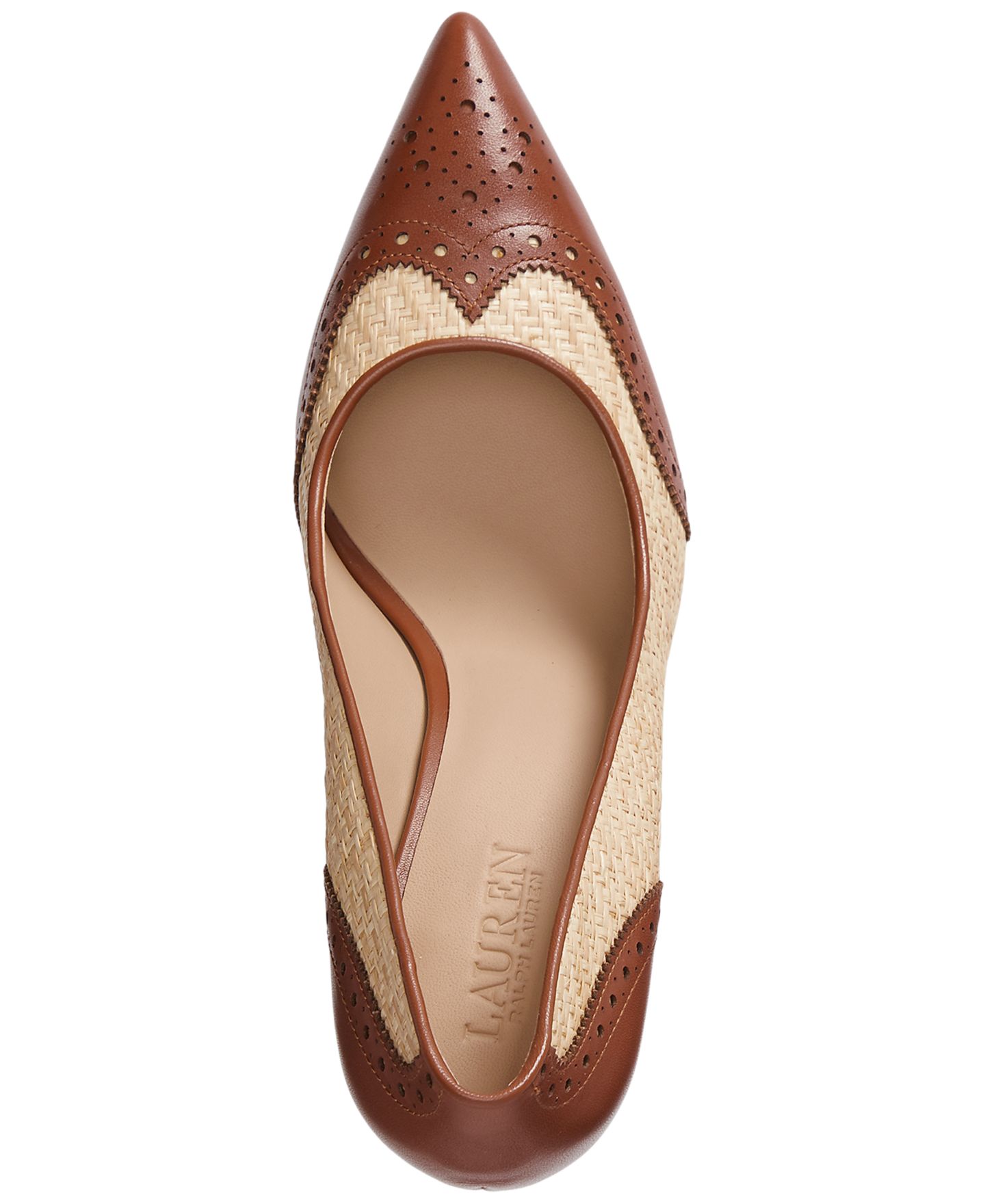 Женские туфли Lauren Ralph Lauren Lynden Stiletto Heel Pumps, цвет: Натуральный / Рыжевато-коричневый — фото 4