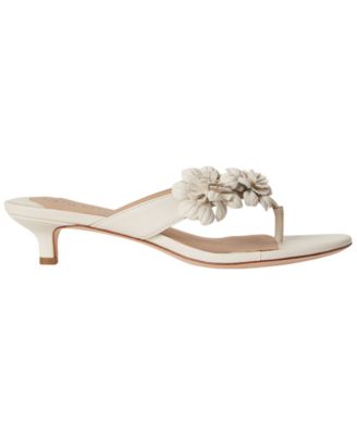 Women's Francesca Floral-Trim Nappa Dress Sandals
