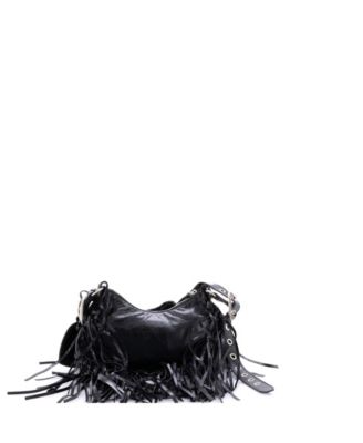 XS Le Cagole Giant Studs Fringe Shoulder Bag Leather