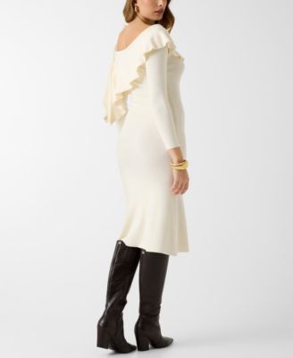 Women's Long-Sleeve Off-The-Shoulder Ambrosia Rib Dress