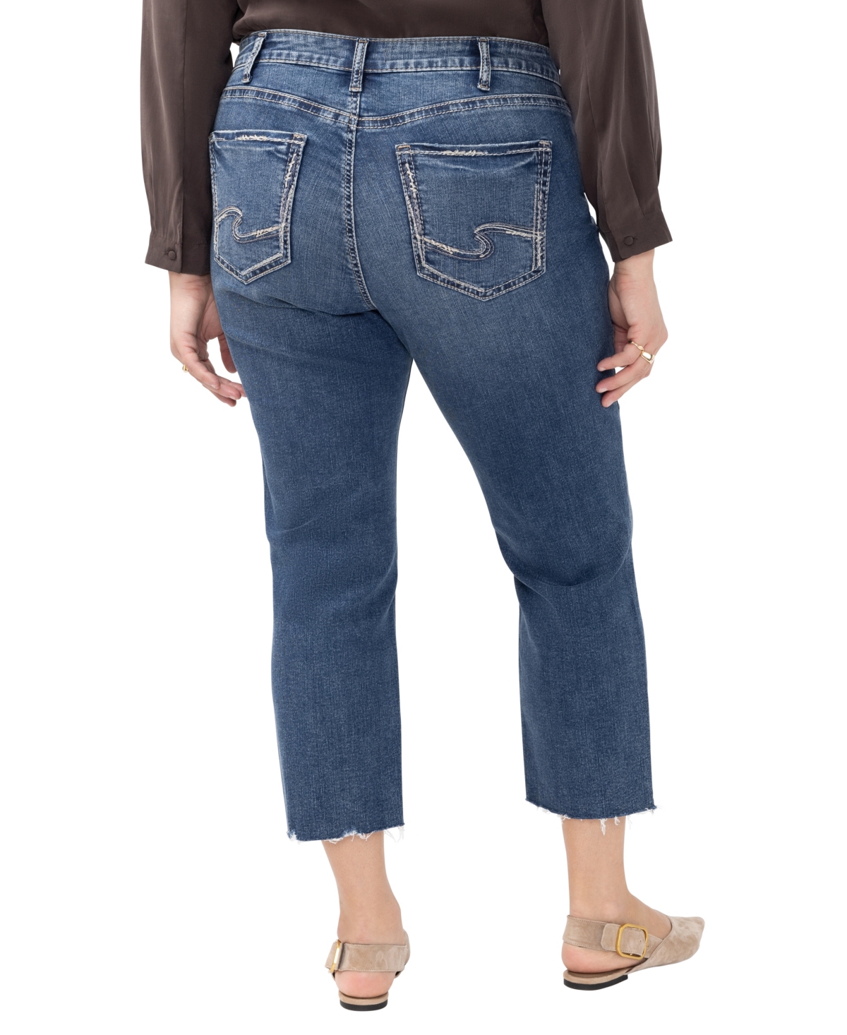 Silver Jeans Co. Plus Size Avery Straight Cropped Jeans