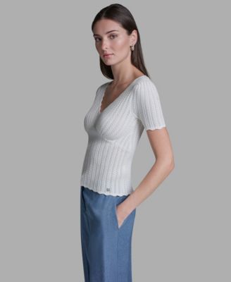 Women's V-Neck Short-Sleeve Top