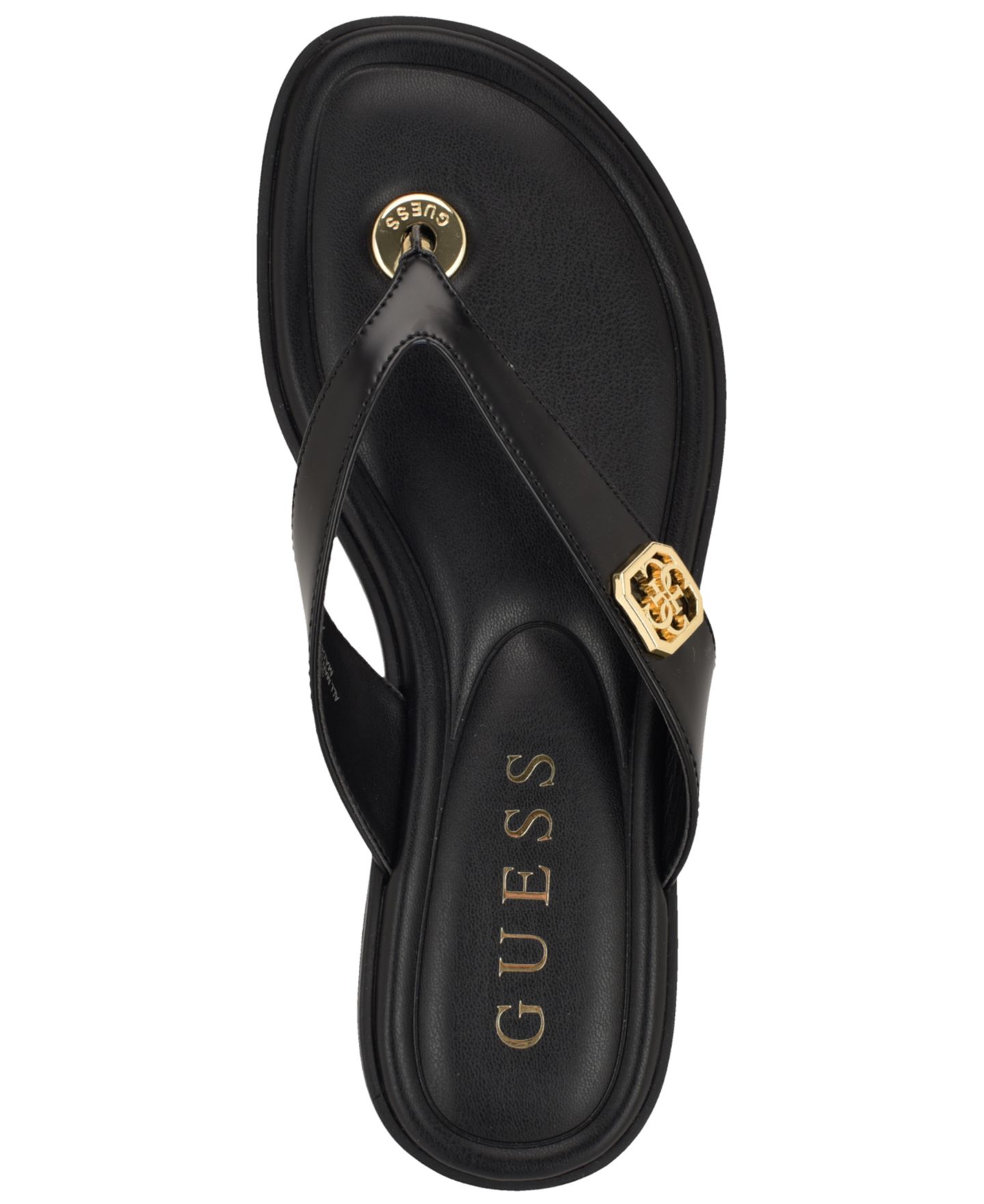 Женские сандалии GUESS Lexing Ornamented Thong Slip-On, цвет: Чёрный — фото 4