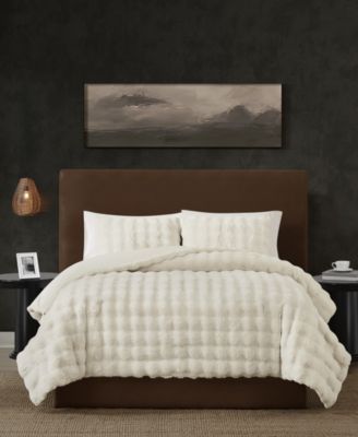 Bubble Faux Fur 3-Pc. Comforter Set, Full/Queen