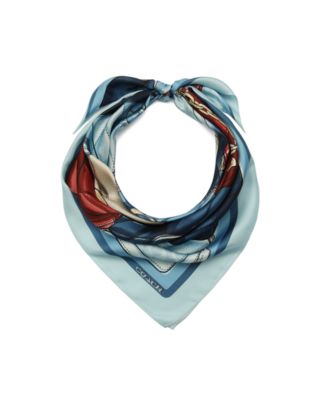 Women's Stacked Tabby Printed Silk Square Scarf