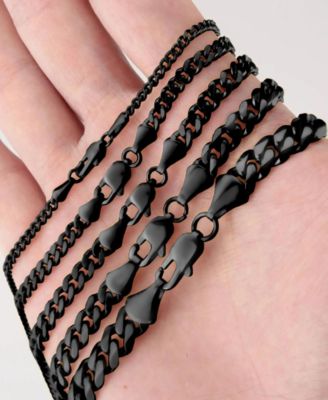 Men's Stainless Steel Black Plated Curb Chain Bracelet