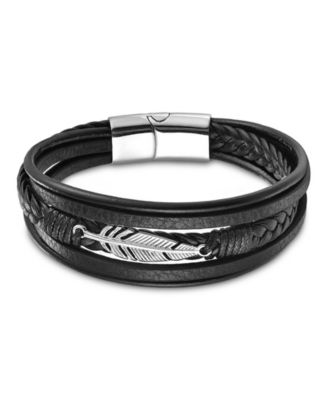 Men's Alaris Leather & Stainless Steel Bracelet