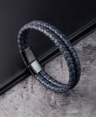 Men's Drakon Leather & Stainless Steel Bracelet