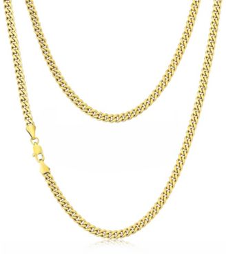 Men's Stainless Steel Cuban Chain Necklace in 14k Gold Plated