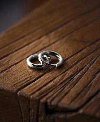 Men's Classic Hoop Earrings in Sterling Silver