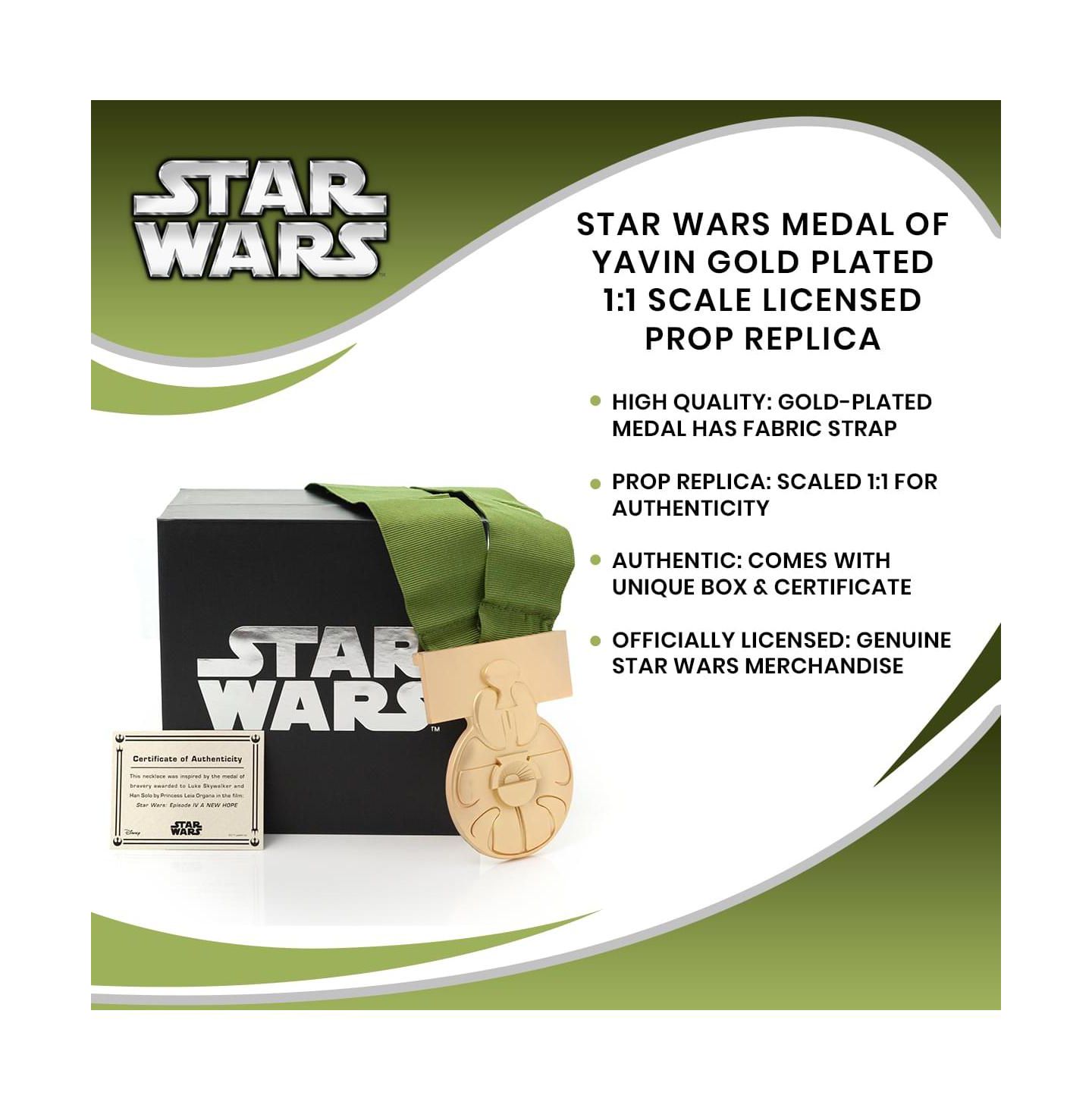 Детские украшения Star Wars Medal of Yavin 1:1 Scale Prop Replica Necklace, 14 Years & Up — фото 5