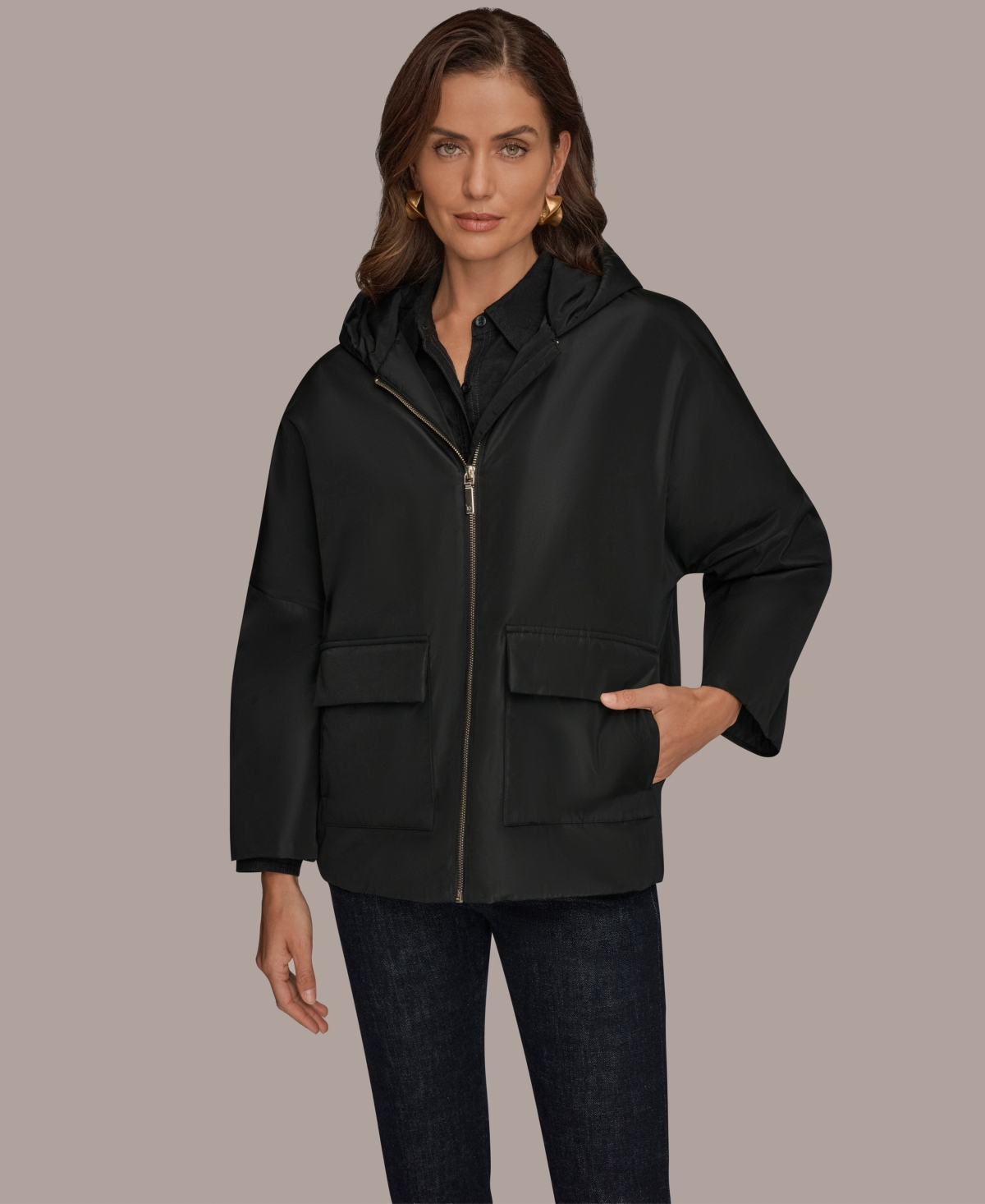 Donna Karan Weekend Women's Zip-Up Hooded Jacket