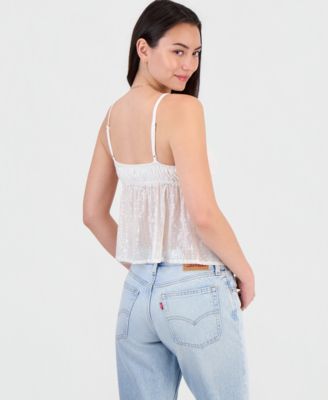 Juniors' Sequin Babydoll Tank