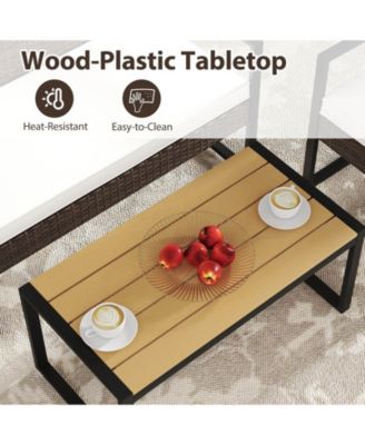 8 Pieces Patio Furniture Set PE Rattan Porch Chairs w/ Loveseat & Coffee Table