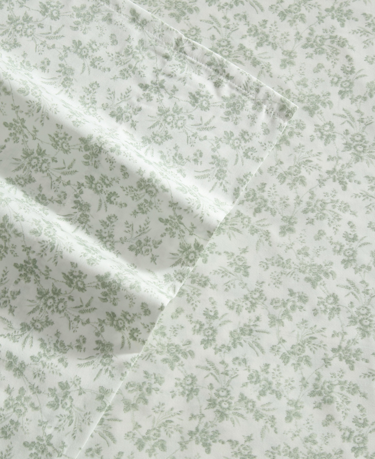 Laura Ashley Floral Toile 300-Thread Count Cotton Sateen 3-Pc. Sheet Set, Twin