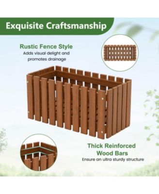 Wooden Raised Planter Box for Flower and Vegetable Gardening