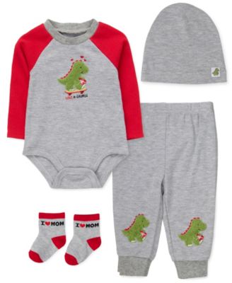 Love-A-Saurus Bodysuit, 4-Piece Set