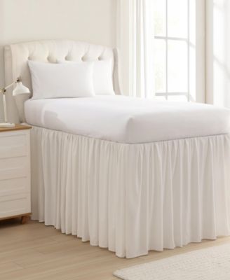 Solid Washed Microfiber Bed Skirt, Twin XL