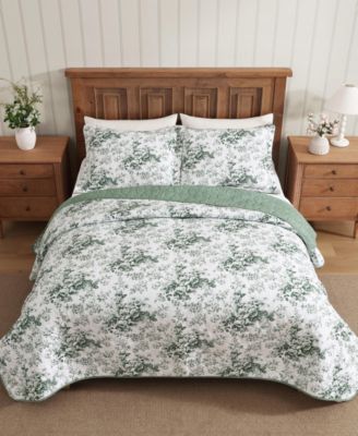 Toile Delight Reversible 3-Pc. Quilt Set, King