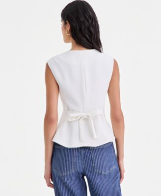 Women's Crepe Button Front Vest