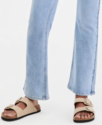 Juniors' Mid-Rise Scarf-Belt Bootcut Jeans