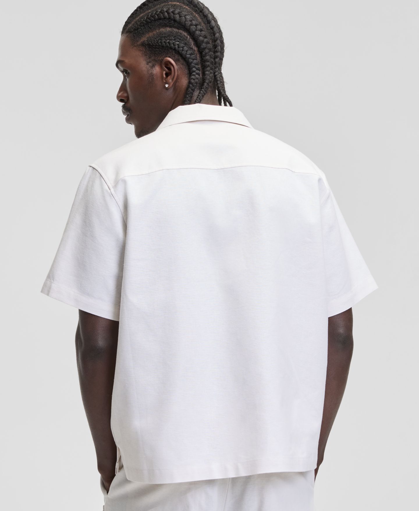Мужская рубашка Mode of One Linen & Cotton Relaxed Utility, цвет: Состаренный кремовый — фото 4