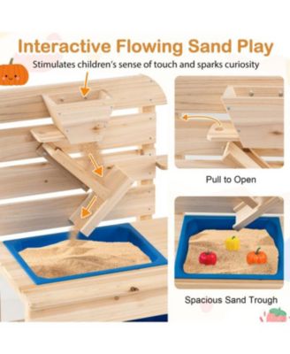 Outdoor Play Pretend Kitchen with Detachable Sandbox and Removable