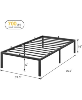 14 Inch Twin Bed Frame with Storage,Metal Platform Twin Bed Frame No Box Spring Needed Steel Slat Support Easy Assembly
