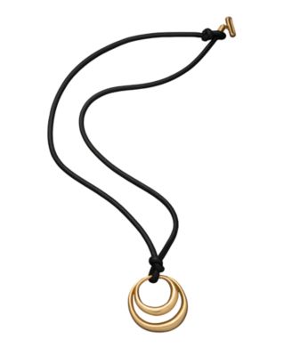 Gold-Tone Pendant Multi Row Necklace