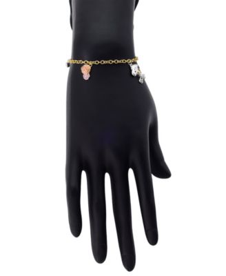 Peanuts Crystal Snoopy and Woodstock Flower Charm Bracelet