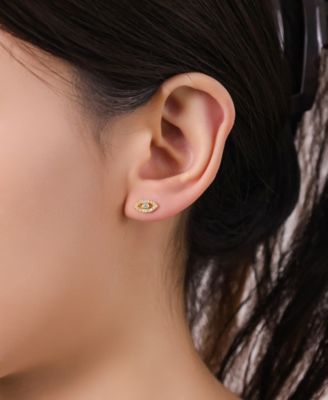 Cubic Zirconia Heart, Butterfly and Evil Eye Trio Earring Set