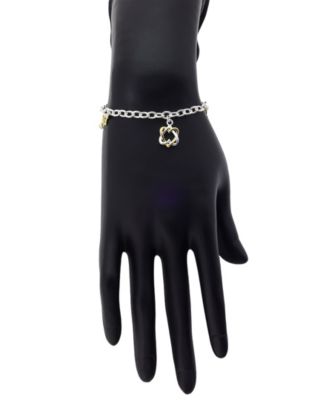 Cubic Zirconia Open Heart Charm Bracelet