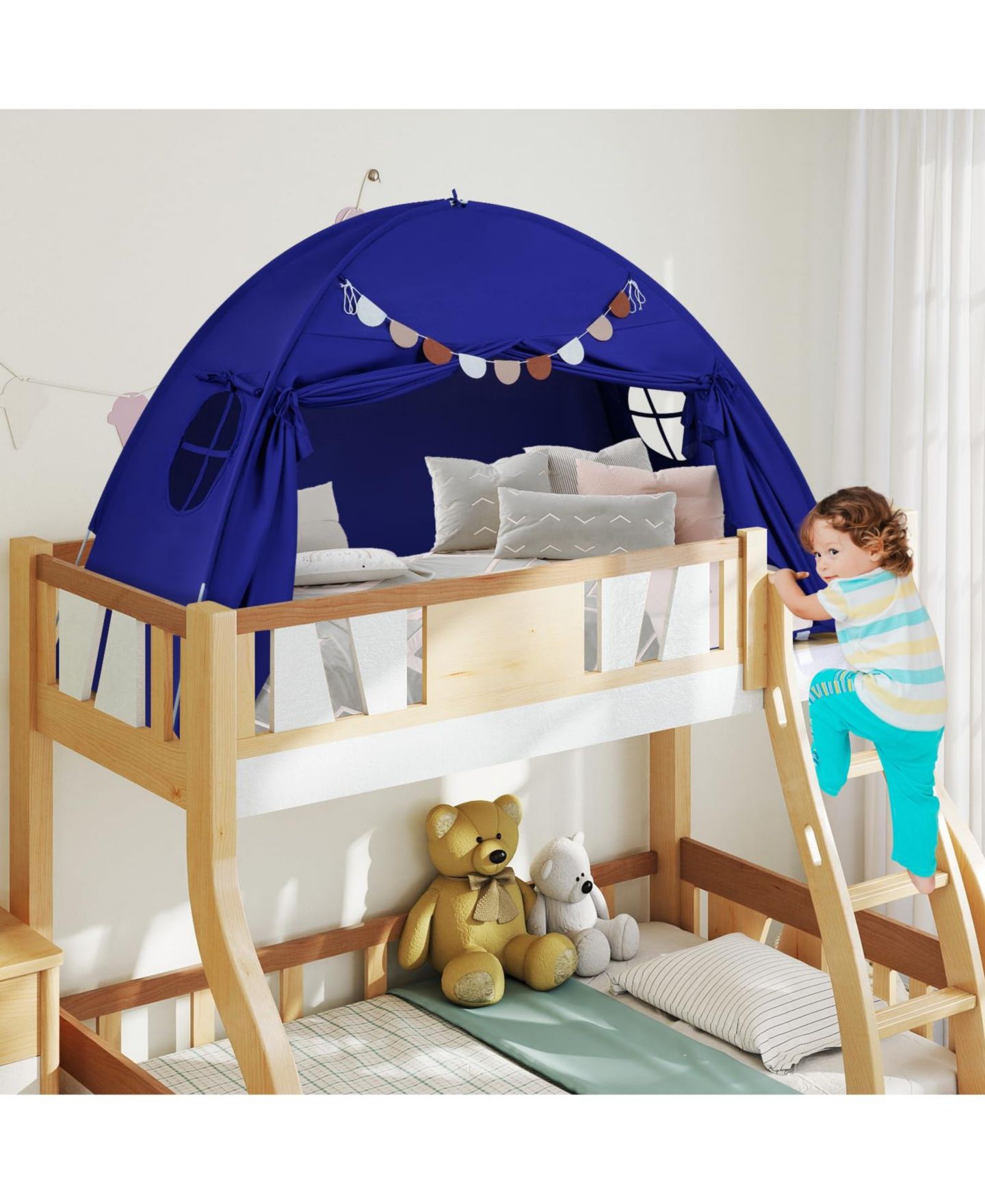 Детская игрушка Mecale Twin Size Indoor Bed Canopy Tent with 2 Windows, Ages 3+, цвет: Синий — фото 9