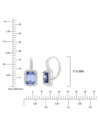 Polished Tanzanite & Cubic Zirconia Earrings in Rhodium Over Sterling Silver