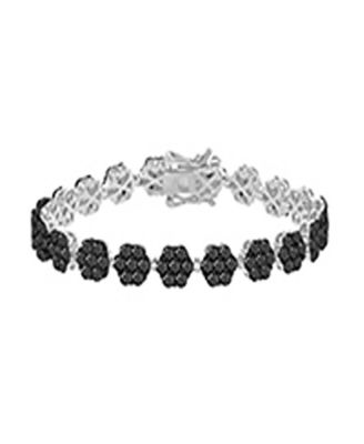 Black Spinel Tennis Bracelet in Black Rhodium Over Sterling Silver