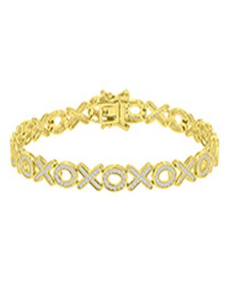 Cubic Zirconia Bracelet in 14k Yellow Gold Over Sterling Silver