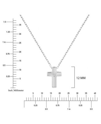 Cubic Zirconia Cross Necklace in 14k Yellow Gold Over Sterling Silver