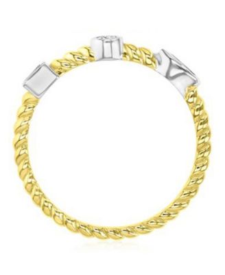 4-Pc. Polished Cubic Zirconia Quadruple Ring in 14k Yellow Gold Over Sterling Silver