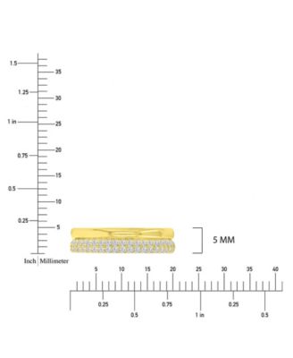Cubic Zirconia Two-Row Ring in 14k Yellow Gold Over Sterling Silver