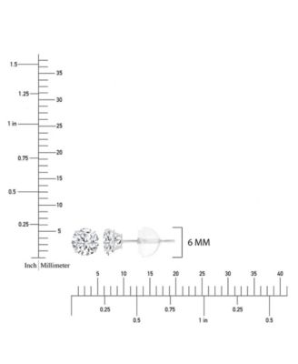 White Swarovski Zirconia Solitaire Earrings in 14k White Gold
