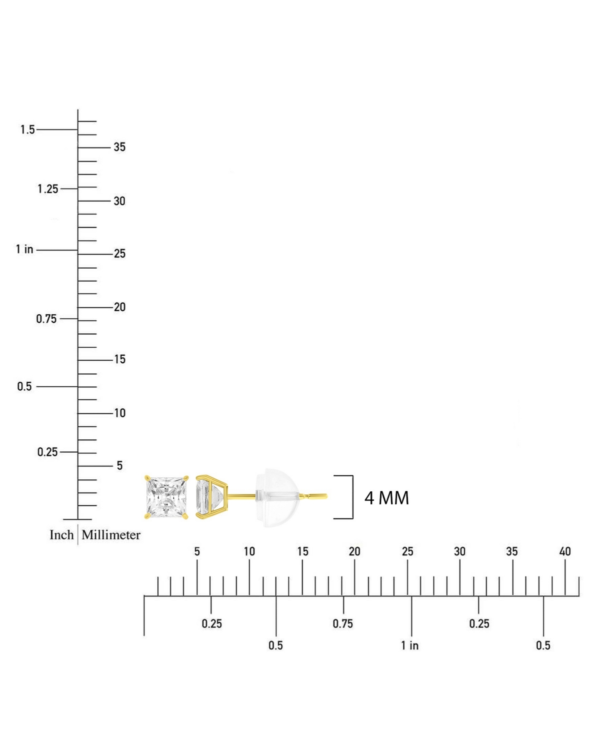 Macy's White Swarovski Zirconia Solitaire Earrings in 14k Yellow Gold