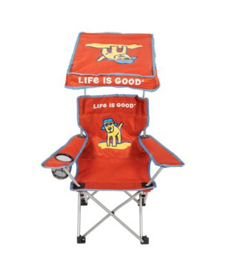 Max Shade Quad Folding Camp Chair With Tilt Uv Sun Protection Canopy Orange