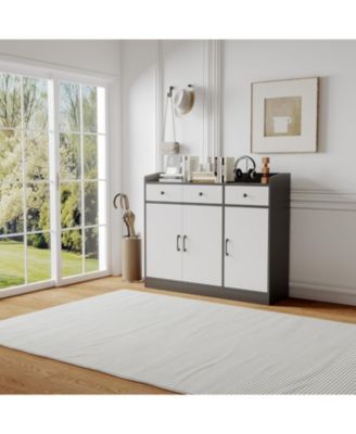 42.5" Sideboard Buffet Cabinet with Adjustable Shelves, Wooden Kitchen Storage Cabinet, Modern Coffee Bar Buffet Table for Living Room